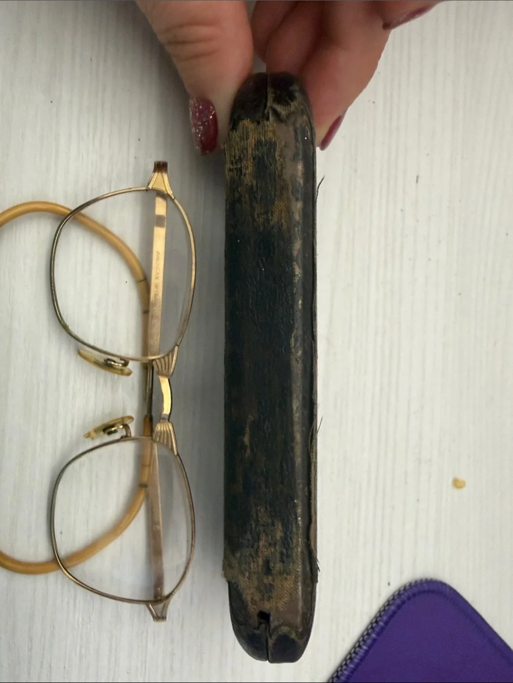 Vintage 12K Gold Filled Frame Eyeglasses with Amber Temple Tips